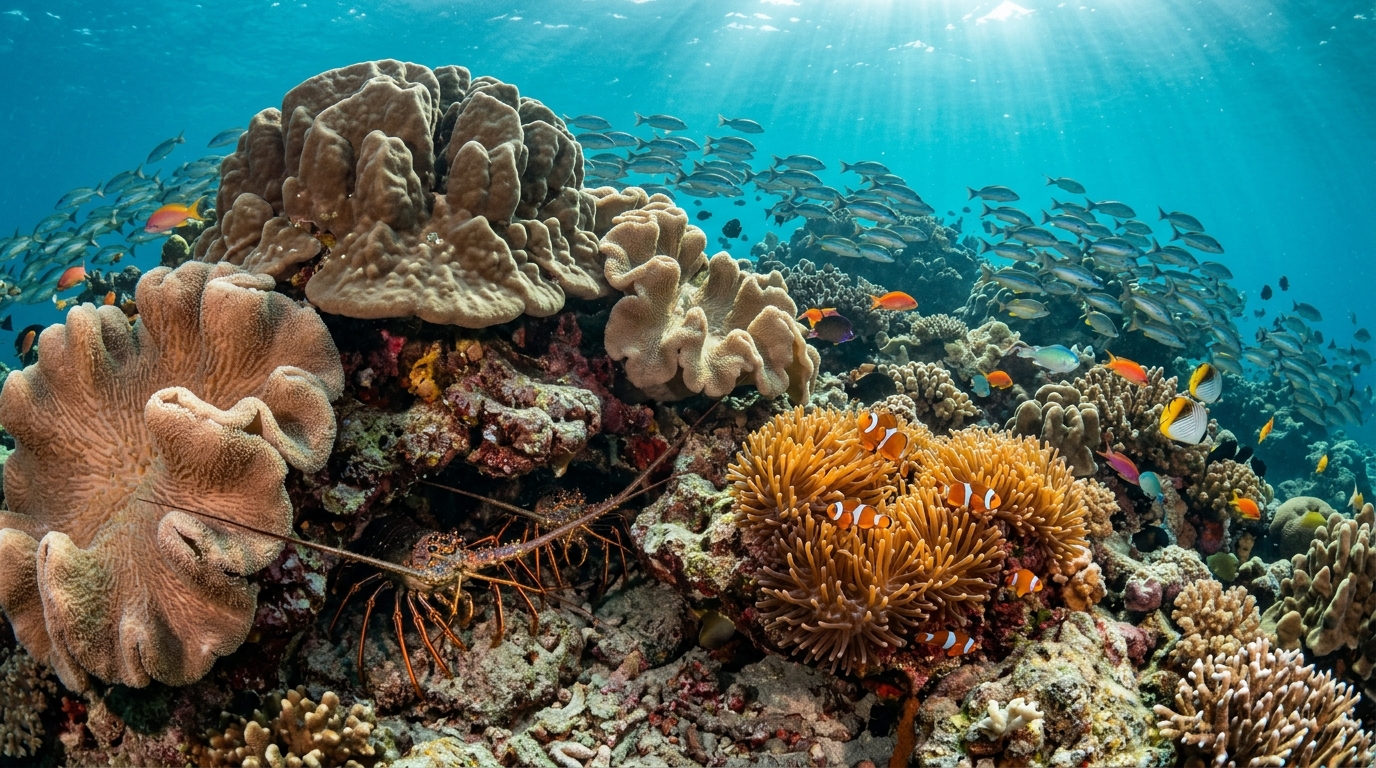 Mushroom and leather coral reefs