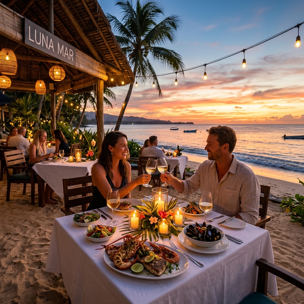 Ocean-view restaurant at Giman Free Beach Resort